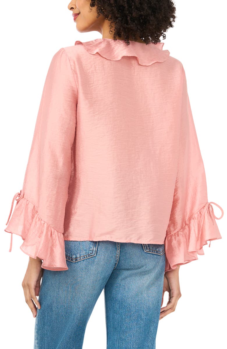 Vince Camuto Ruffle Satin Top, Alternate, color, Coral Dusk