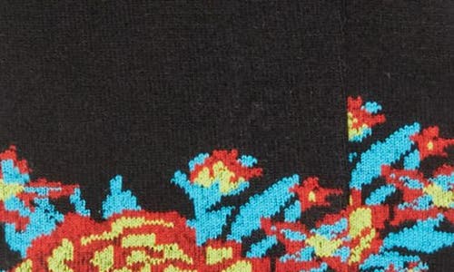 Chopova Lowena Black Bouquet Knee High Socks In Black Multi