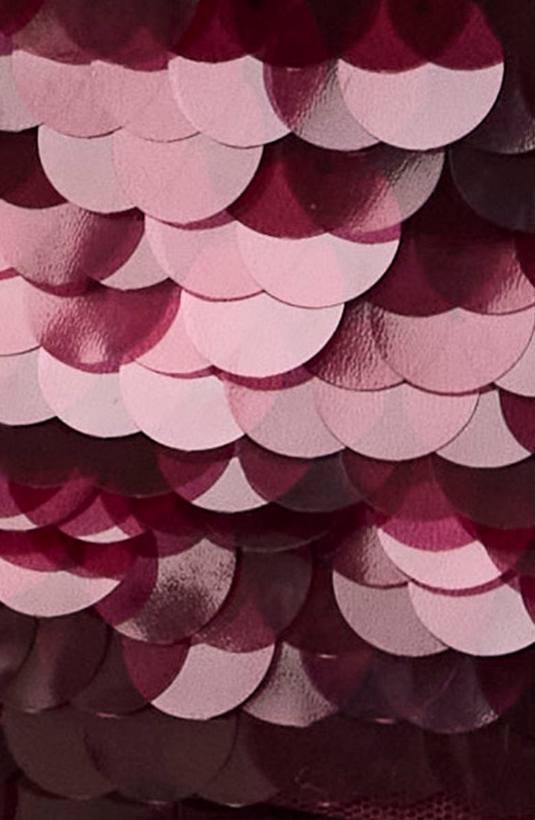 Naked Wardrobe Oversize Sequin Halter Top, Alternate, color, Cherry Lacquer