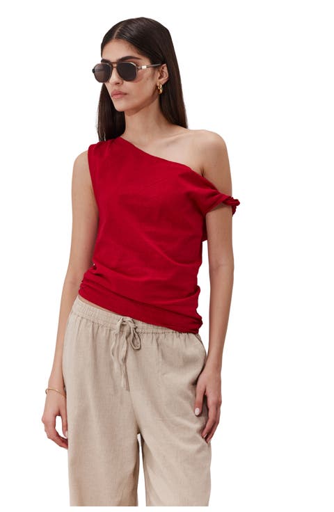 Terra One Shoulder Beach Shirt Cover-Up