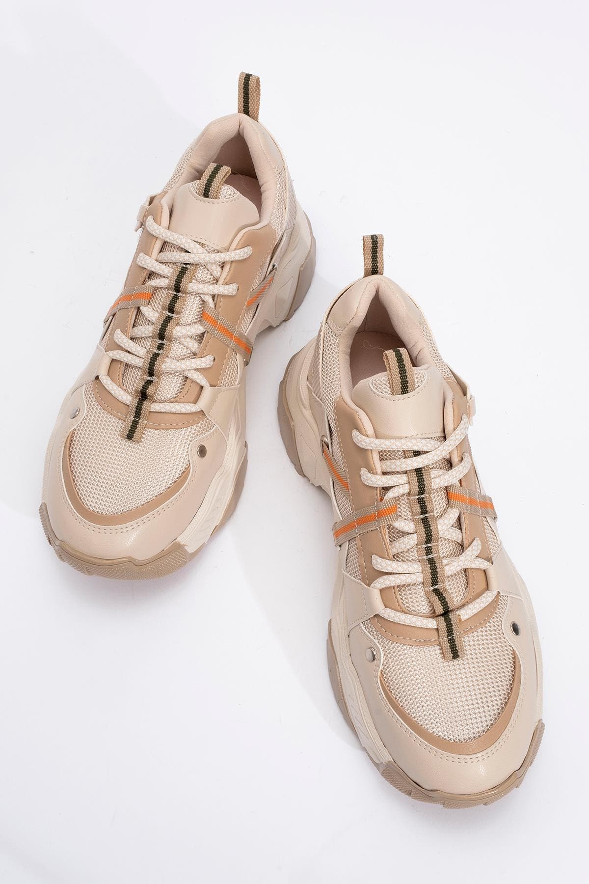 Prologue Shoes Maggie Sport Sneakers, Alternate, color, Beige Faux Leather