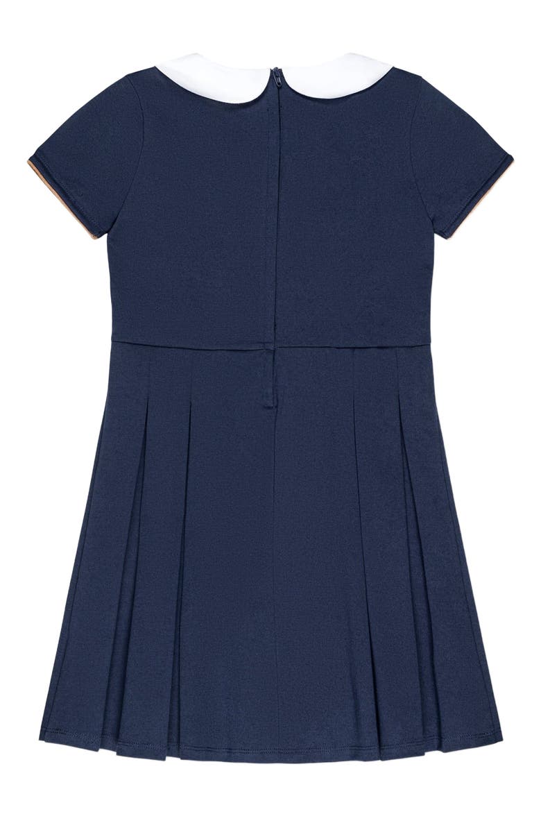 Hope & Henry Baby Girls' Pleated Ponte Dress with Collar, Infant, Alternate, color, Navy Homeroom
