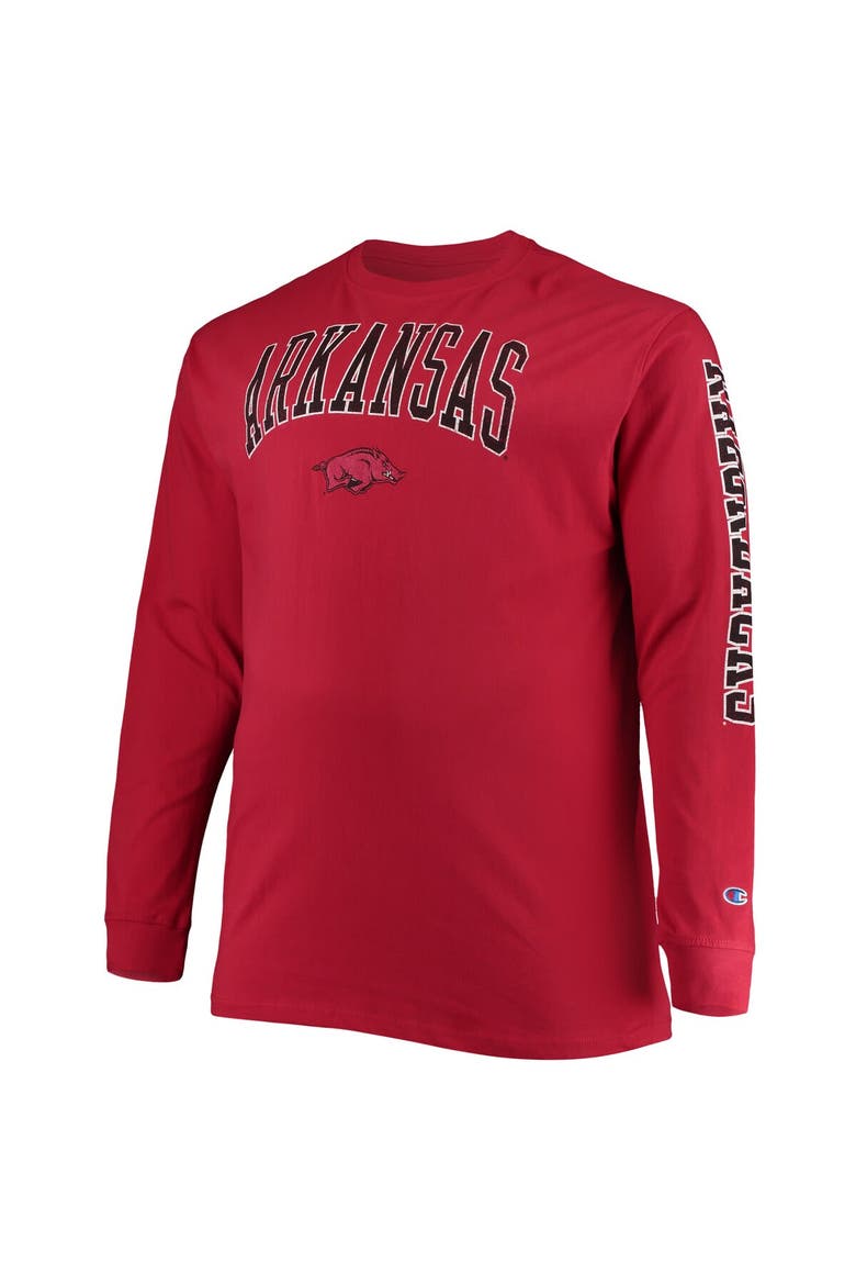 Men's Champion Cardinal Arkansas Razorbacks Big & Tall 2-Hit Long Sleeve T-Shirt, Alternate, color, Cardinal