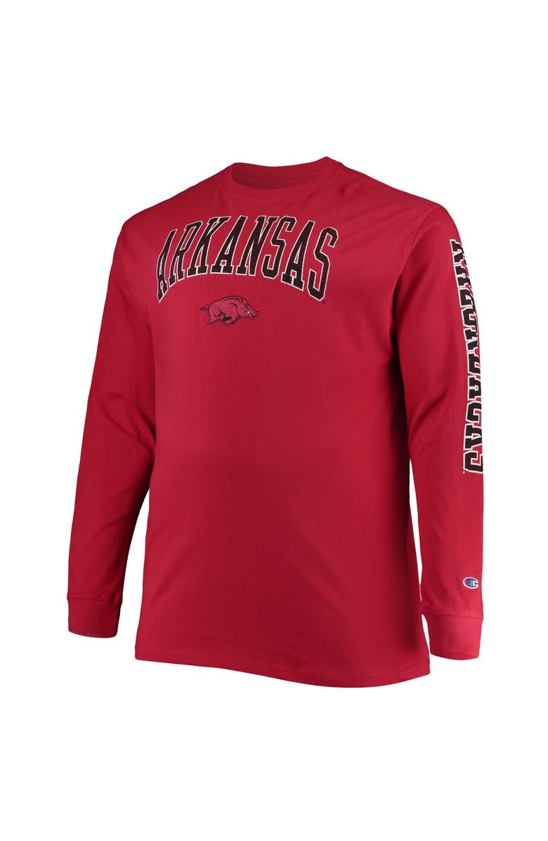 Champion Men's Champion Cardinal Arkansas Razorbacks Big & Tall 2-Hit Long Sleeve T-Shirt, Alternate, color, Cardinal