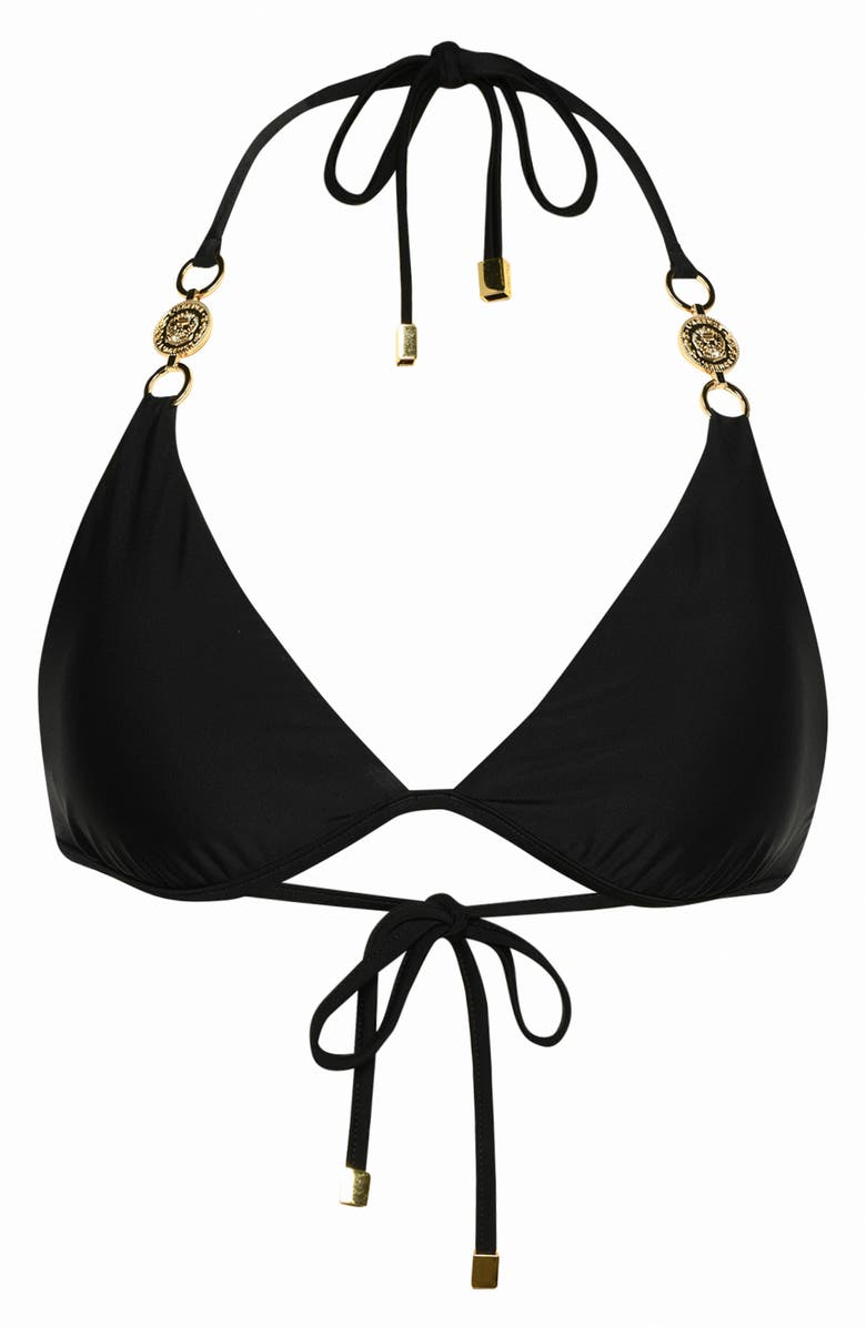 L'AGENCE Annabelle Solids Triangle Bikini Top, Alternate, color, Black