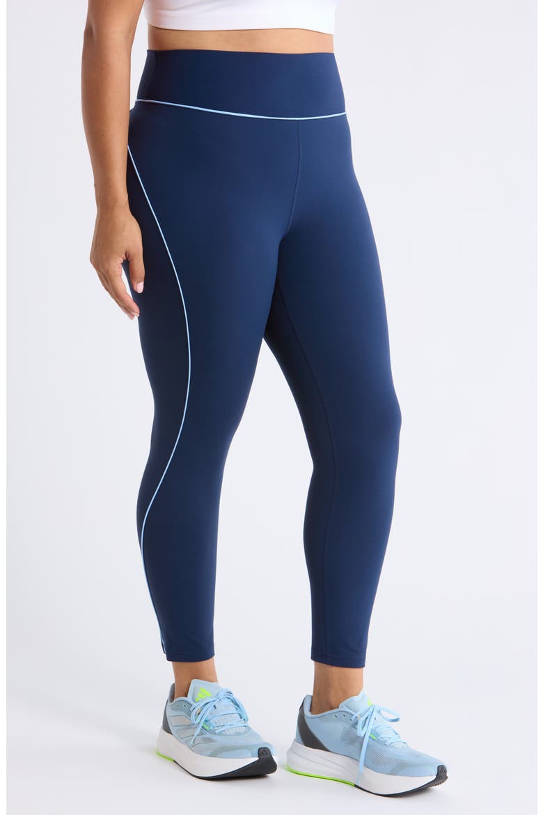 Studio Luxe Piped High Waist Leggings, Alternate, color, NAVY SAPPHIRE