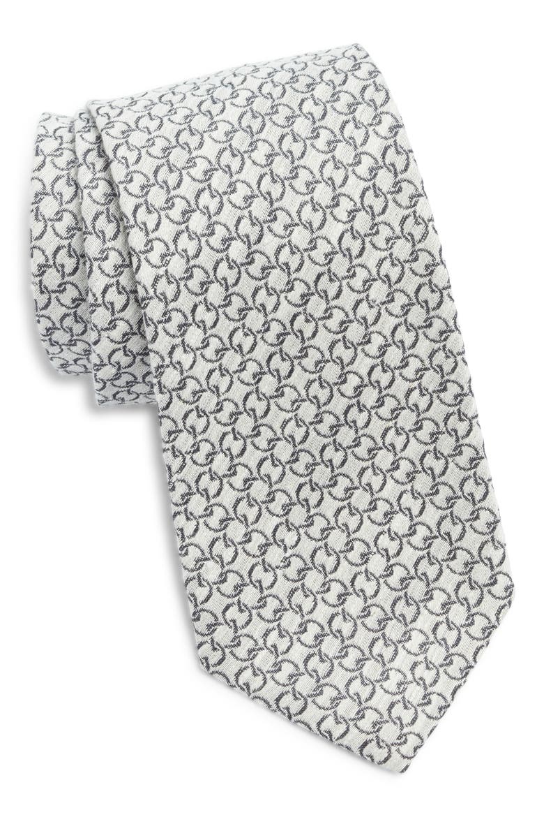 Meighen Link Pattern Silk Jacquard Tie, Main, color, ECRU