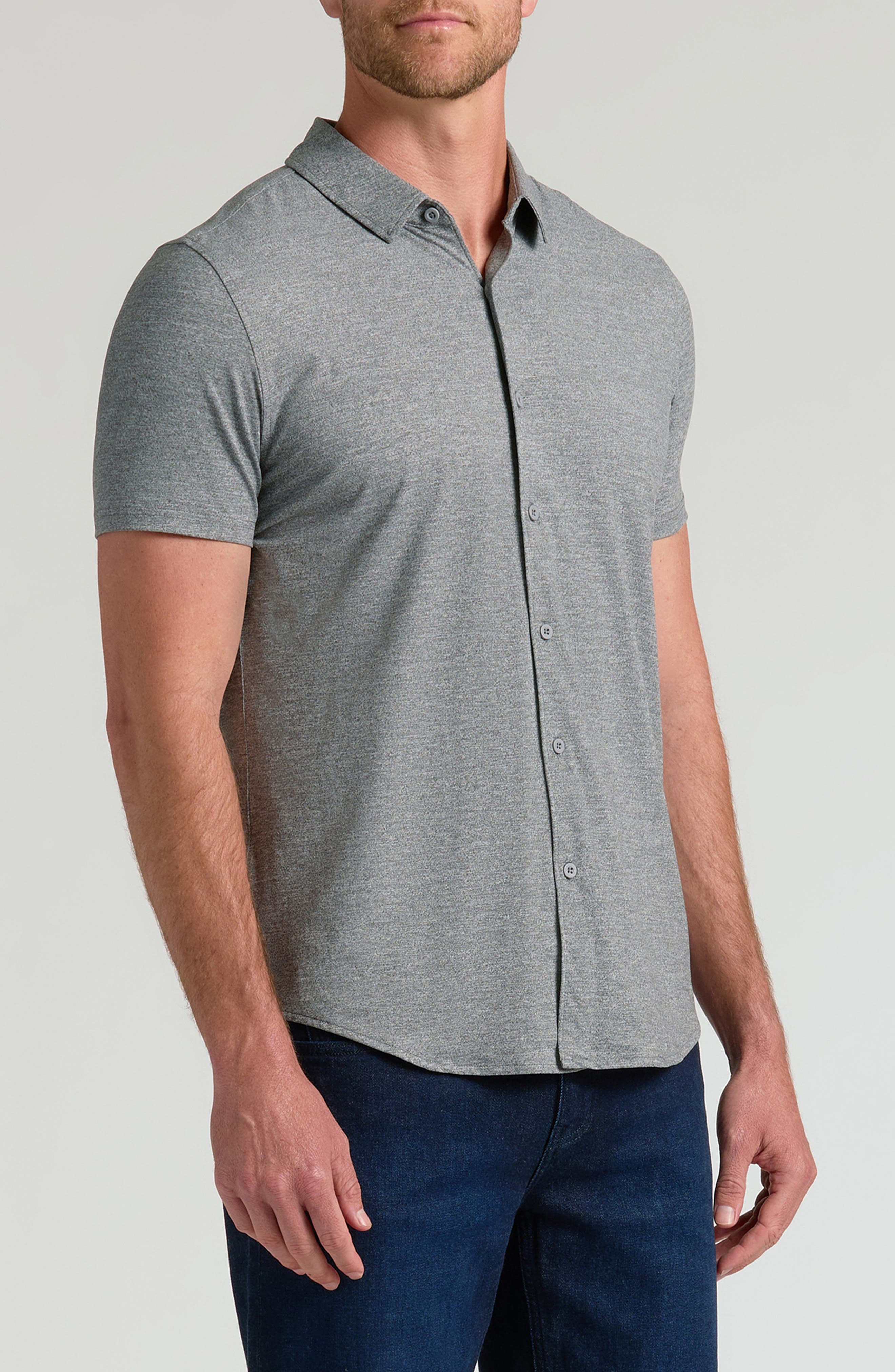 True Classic Comfort Knit Short Sleeve Button-Up Shirt
