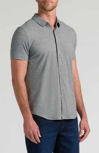Comfort Knit Short Sleeve Button-Up Shirt