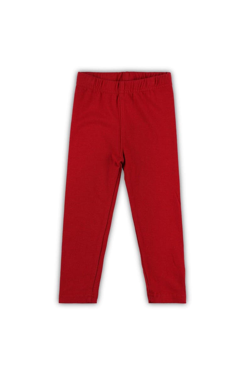 Wes & Willy Girls Infant Wes & Willy Crimson Oklahoma Sooners Tie-Dye Ruffle Raglan Long Sleeve T-Shirt & Leggings Set, Alternate, color, Crimson