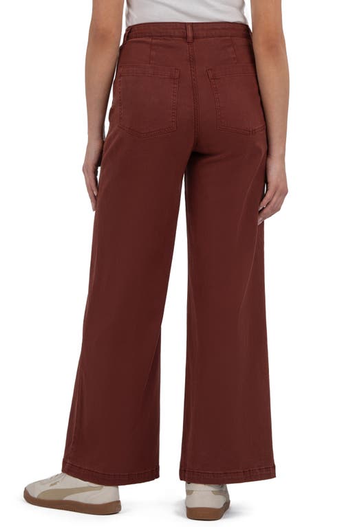 Kut From The Kloth Meg Patch Pocket High Waist Wide Leg Pants In Brown