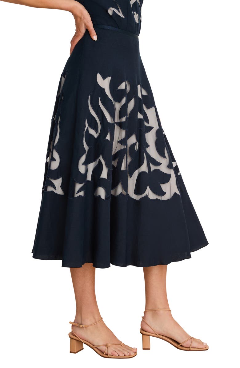 NIC+ZOE Antibes Linen Blend Cutout Skirt, Alternate, color, 