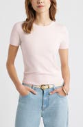Open Edit Fitted Short Sleeve Sweater