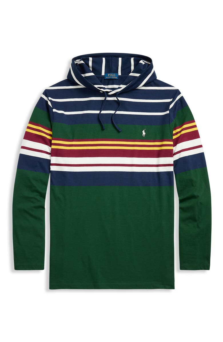 Polo Ralph Lauren Big & Tall Striped Long-Sleeve Hooded T-Shirt, Alternate, color, 