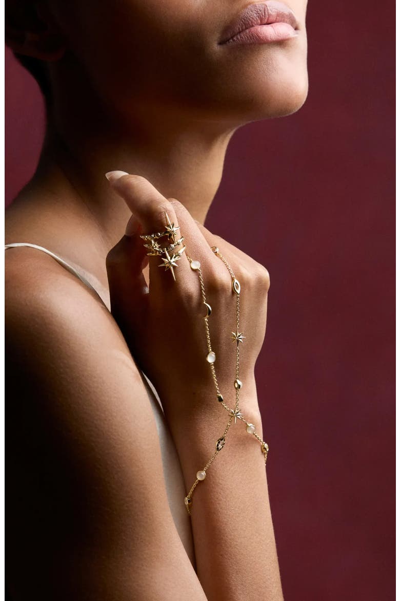 Midnight Reflection Hand Chain, Alternate, color, 14K GOLD VERMEIL