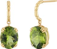Bony Levy Iris Oval Cut Peridot Drop Earrings
