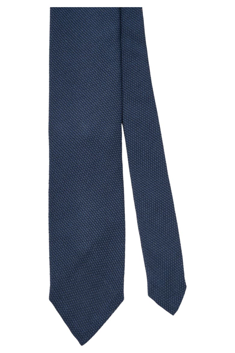 Duvall Solid Grenadine Silk Necktie, Main, color, Navy