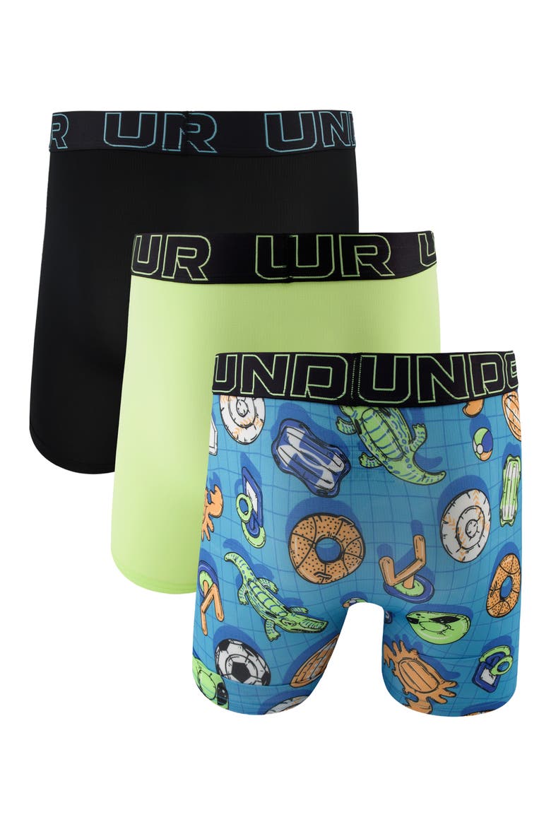 Kids' Assorted 3-Pack UA Performance Tech™ Mesh Boxer Briefs, Alternate, color, LUMOS LIME