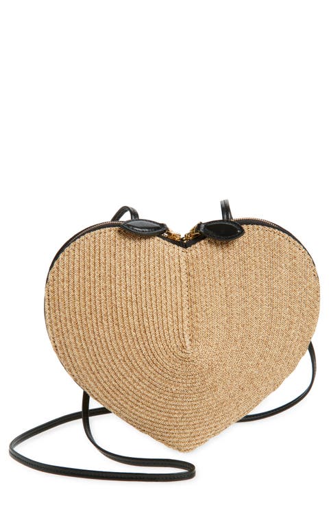 Le Coeur Raffia Crossbody Bag