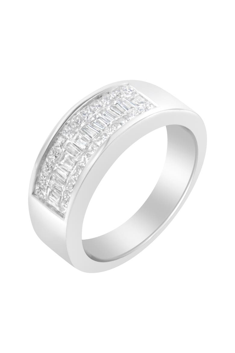 14K White Gold 1.0 Cttw Princess and Baguette-cut Diamond Ring, Alternate, color, White Gold