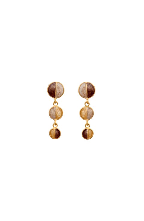 1990s Vintage Graduating Enamel Earrings