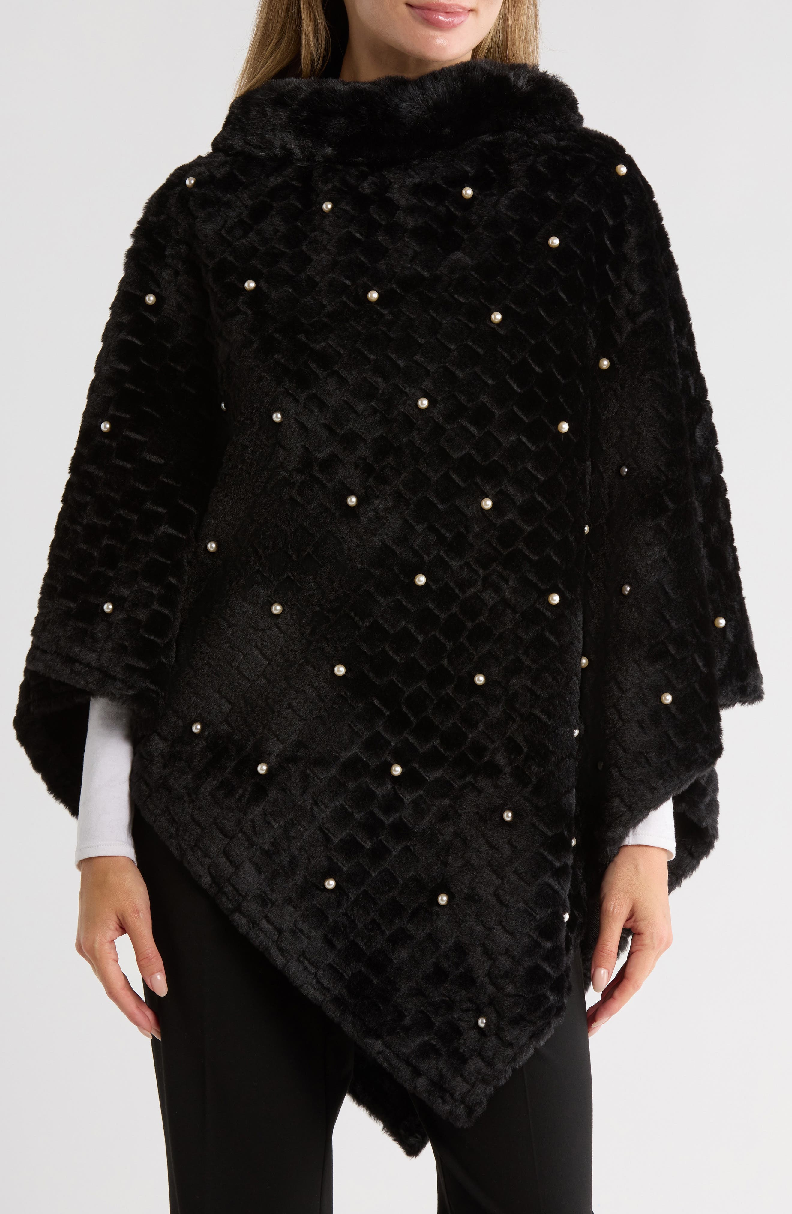 Nanette Lepore Elegant Faux Pearl Ruana