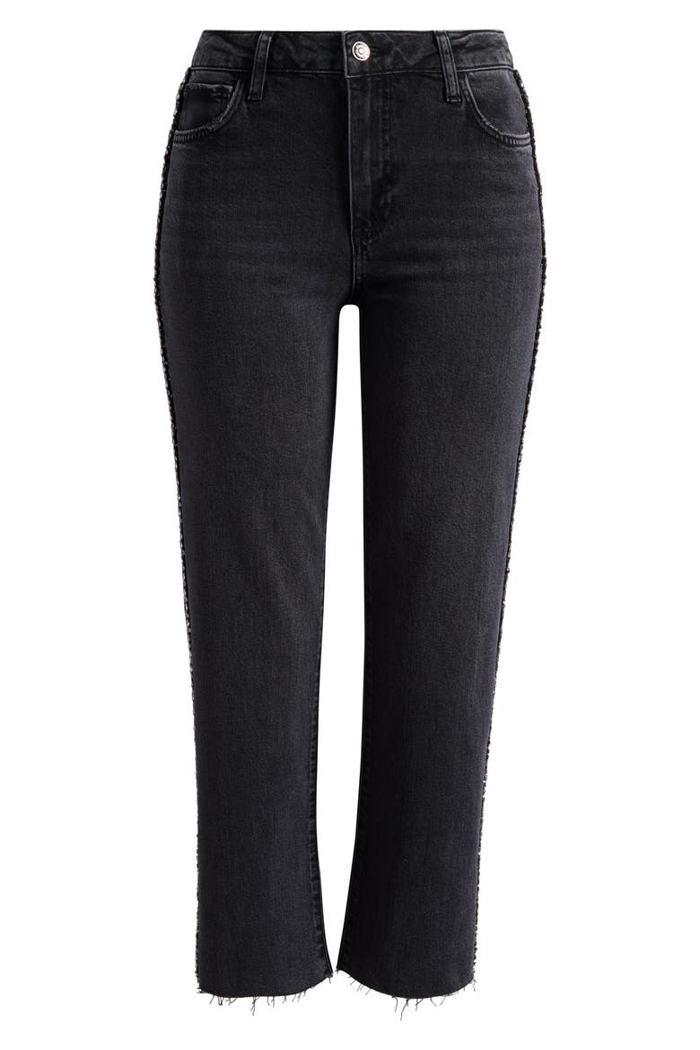 Mason Rhinestone Ankle Straight Leg Jeans, Alternate, color, GLITZ BLACK EMBELLISHED