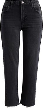 PAIGE Mason Rhinestone Ankle Straight Leg Jeans