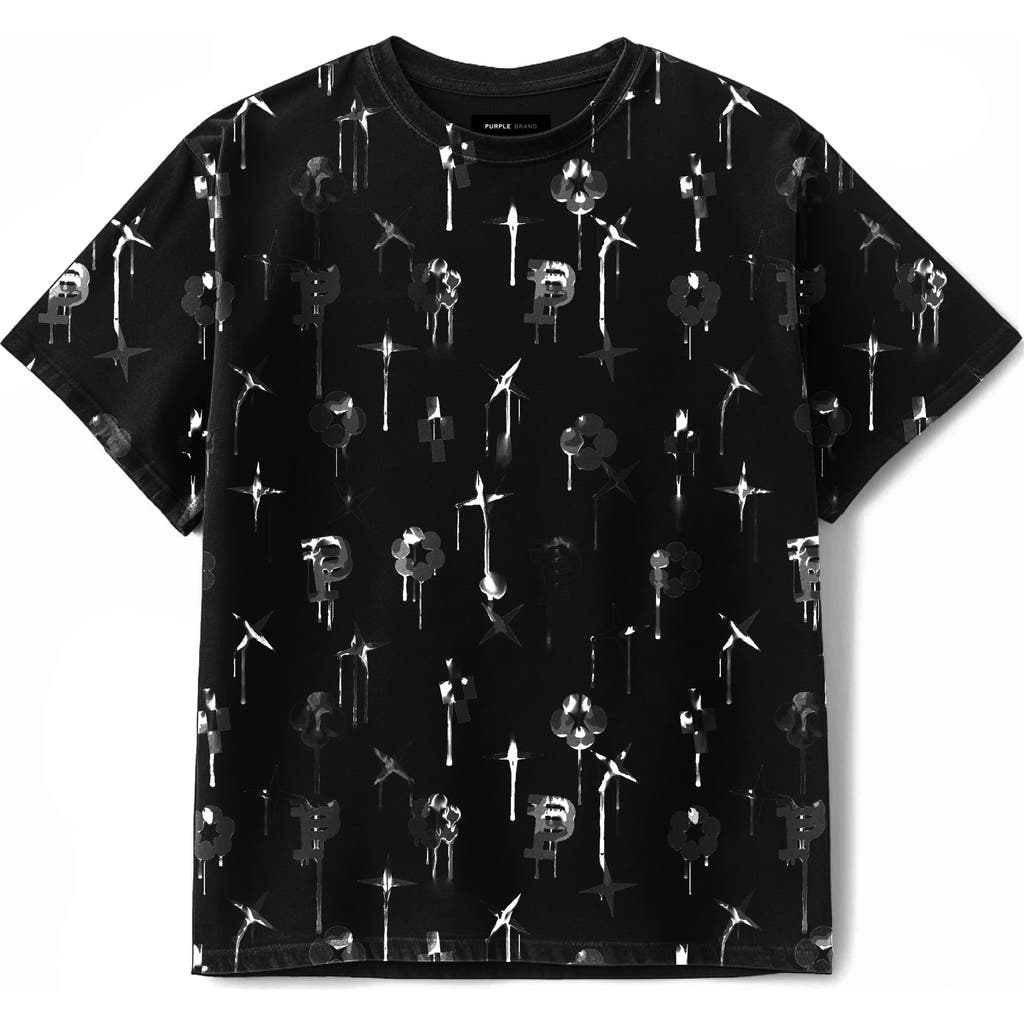 Purple Brand Logo Drip Graphic T-shirt In Multi