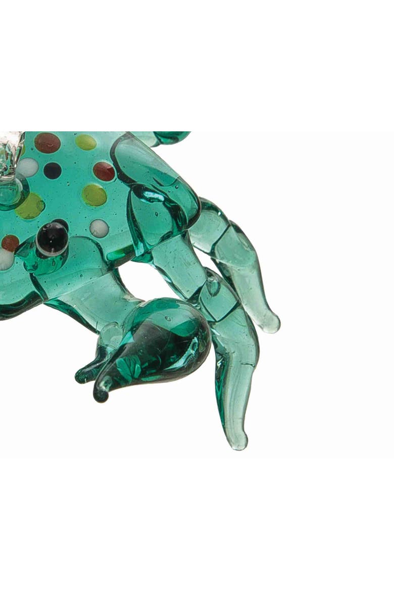 Aqua Crab Glass Ornament, Alternate, color, Green