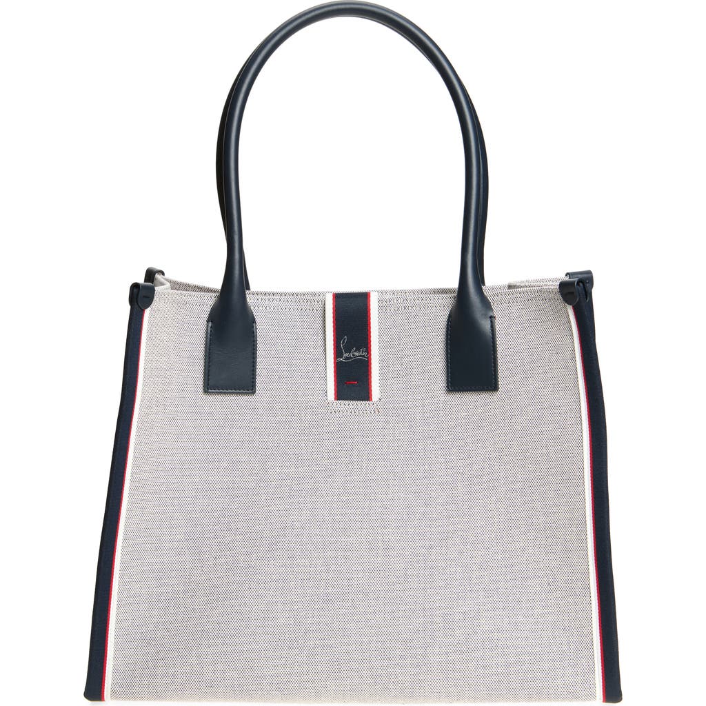 Christian Louboutin Large Nastroloubi Fique À Vontade Canvastote In Navy