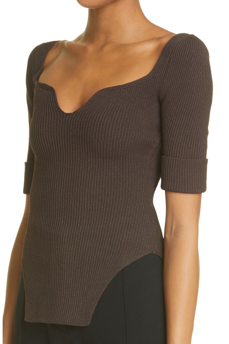 Ista Ribbed Bustier Sweater, Alternate, color, SIENNA