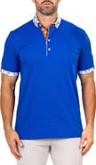Maceoo Newton Marthyr0022 Blue Button-Down Piqué Polo