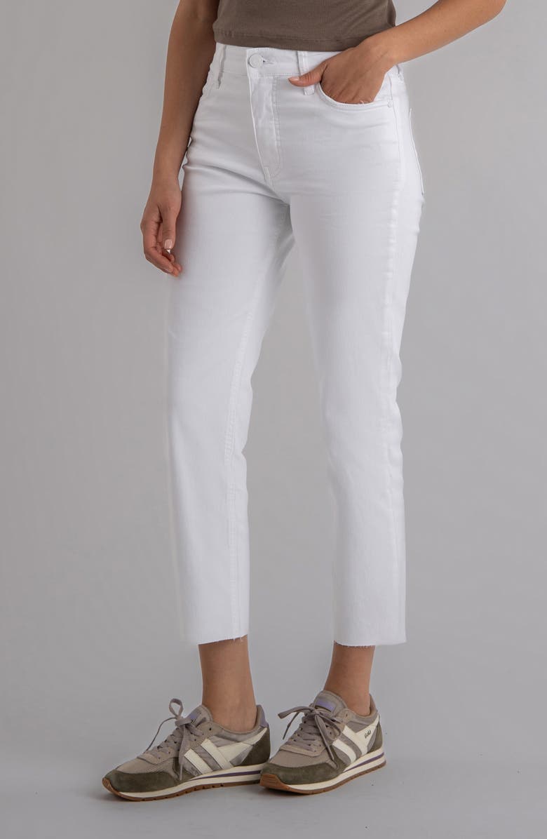 KUT from the Kloth Rachael Fab Ab High Waist Raw Hem Crop Mom Jeans, Alternate, color, 