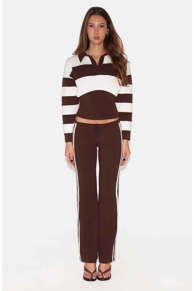Collins Striped Rugby Top, Alternate, color, BROWN STRIPE