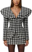 Naked Wardrobe Double Collar Houndstooth Blazer