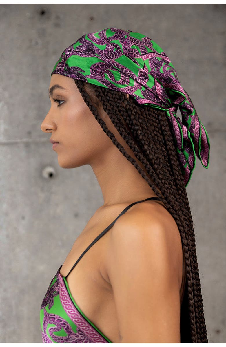 Monzlapur Silk Snake Scarf, Alternate, color, Magenta X Jade