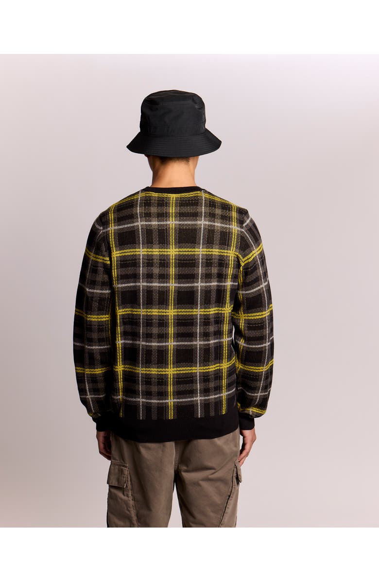 Lyle & Scott Ribbed Jacquard Tartan Crew Neck, Alternate, color, Jet Black