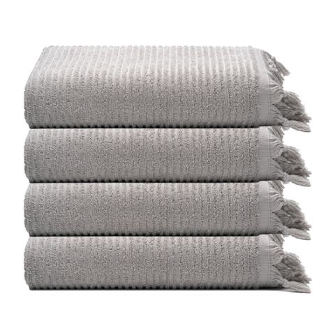Ribbed Loom Turkish Cotton Terry Hand Towel Bundle