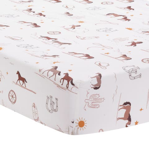 Country Western Breathable 100% Cotton Fitted Crib/Toddler Sheet
