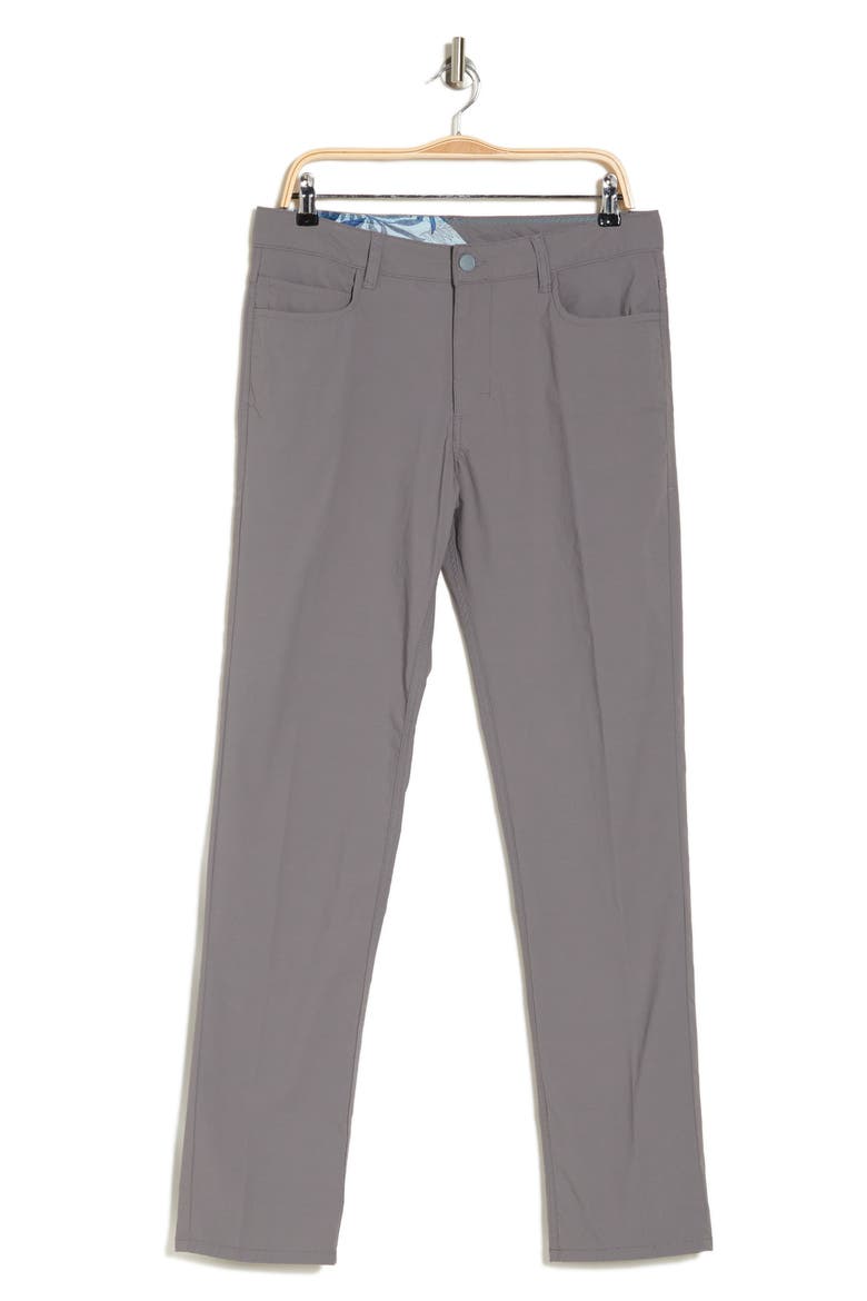 Flat Front Slim Leg Performance Twill Pants, Alternate, color, GREY