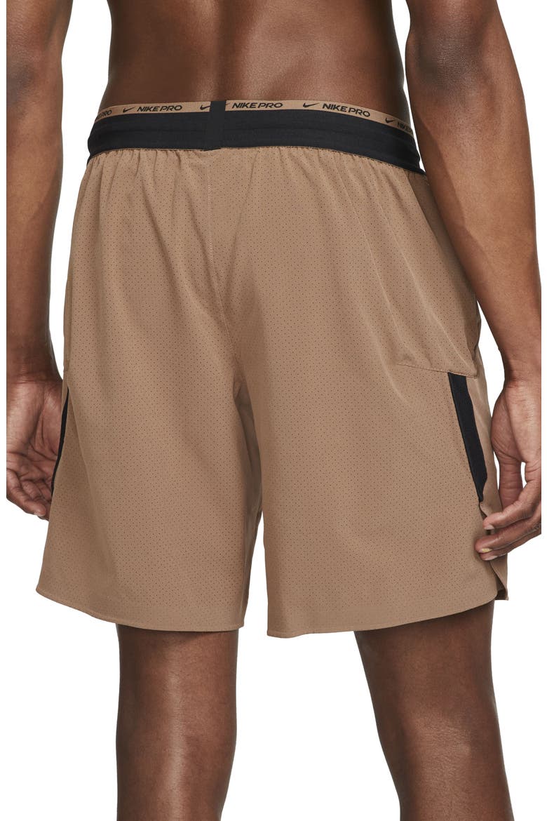 Pro Dri-FIT Flex Rep Athletic Shorts, Alternate, color, ARCHAEO BROWN/ BLACK