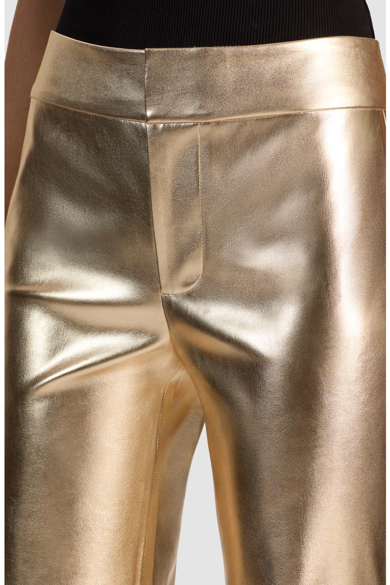 Andrew Faux Leather Flare Leg Pants, Alternate, color, GOLD