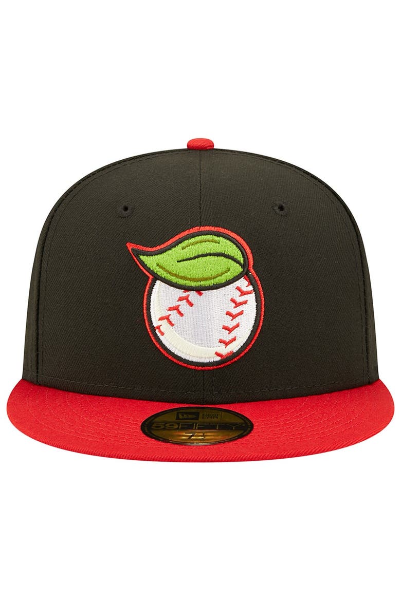 Men's New Era Black/Red Fresno Grizzlies Theme Night 59FIFTY Fitted Hat, Alternate, color, Black