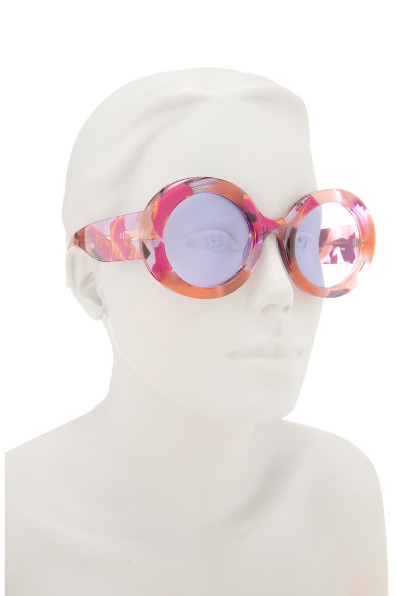 52mm Round Sunglasses, Alternate, color, VIOLET VIOLET VIOLET