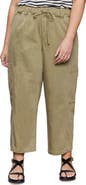 Sanctuary Area Pull-On Ankle Wide Leg Twill Cargo Pants