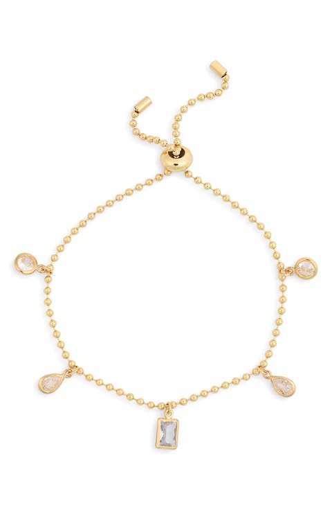 CZ Charm Bead Chain Bracelet