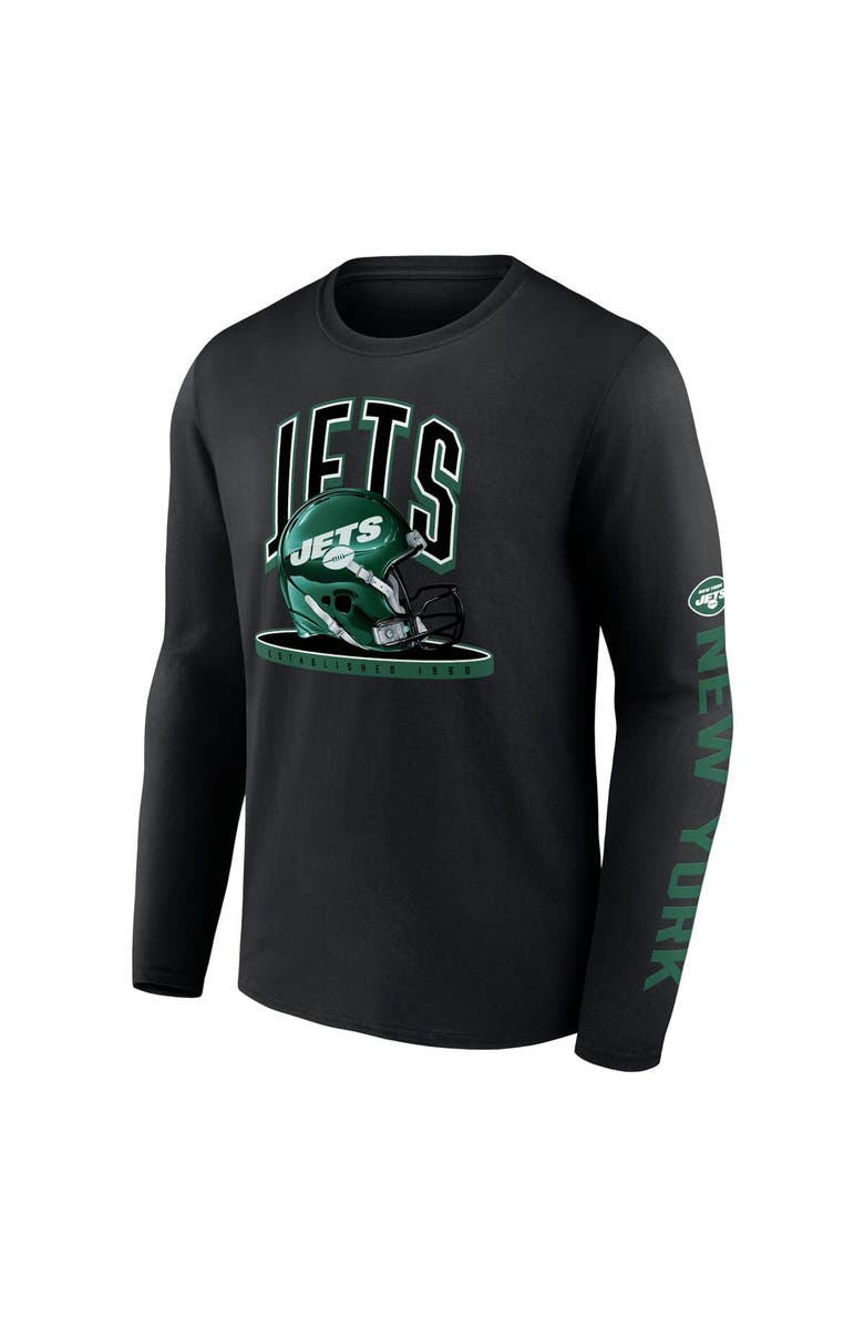 FANATICS Men's Fanatics  Black New York Jets Helmet Platform Long Sleeve T-Shirt, Alternate, color, 