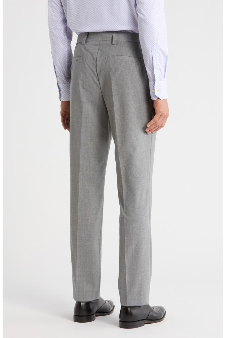 Virgin Wool Blend Flat Front Dress Pants, Alternate, color, DARK GREY