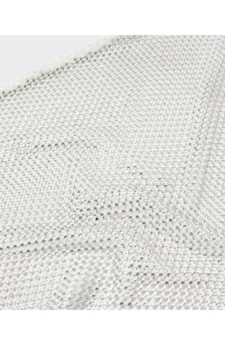 MANGO Stress Sequin Knit Mesh Miniskirt, Alternate, color, White